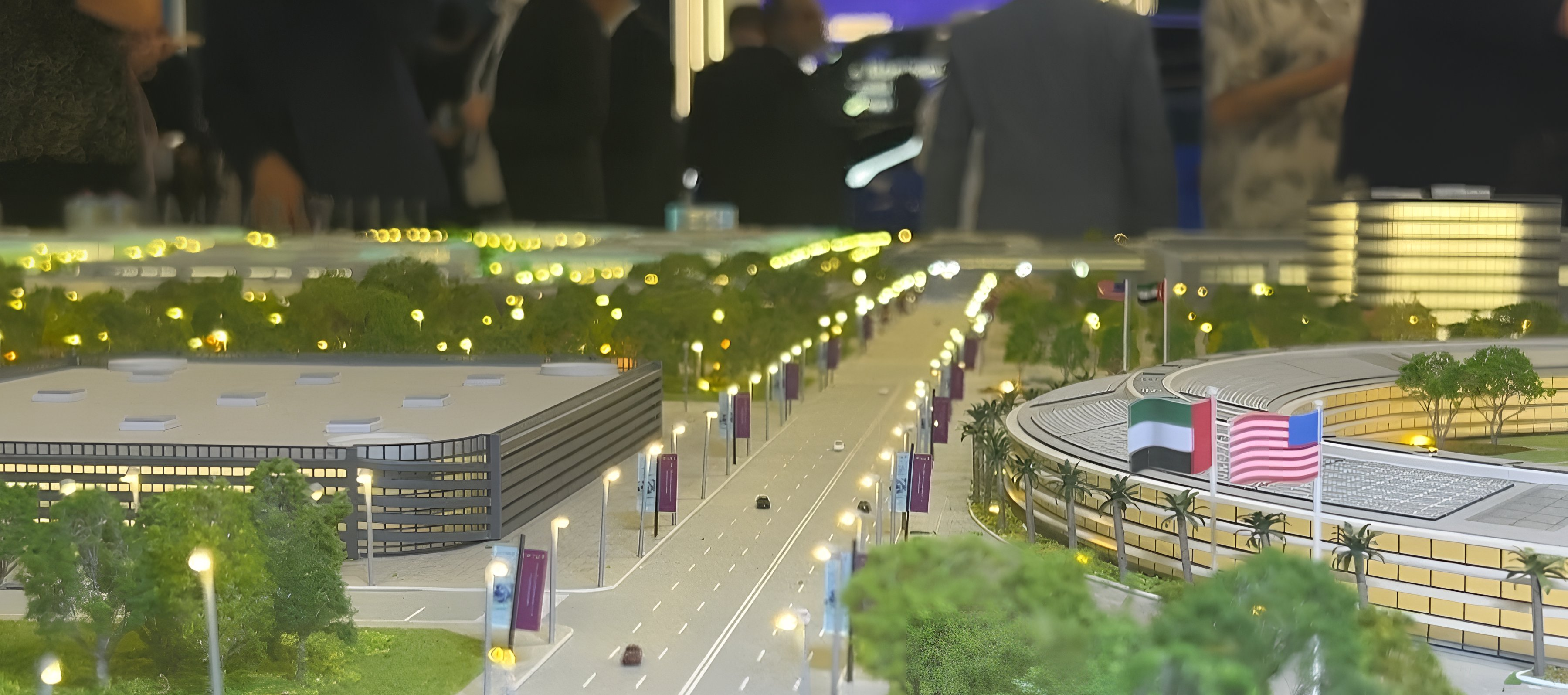 Model of the construction site for the artificial intelligence (AI) campus the United Arab Emirates is building in the desert. (AFP)